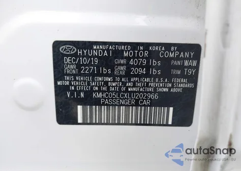 2020 Hyundai Ioniq Hybrid Limited из США, поврежденный, VIN KMHC05LCXLU202966